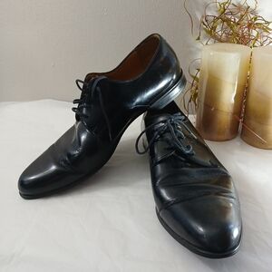 Gucci Black Leather Men's Oxfords Shoes Size 8 *See Description* AS IS